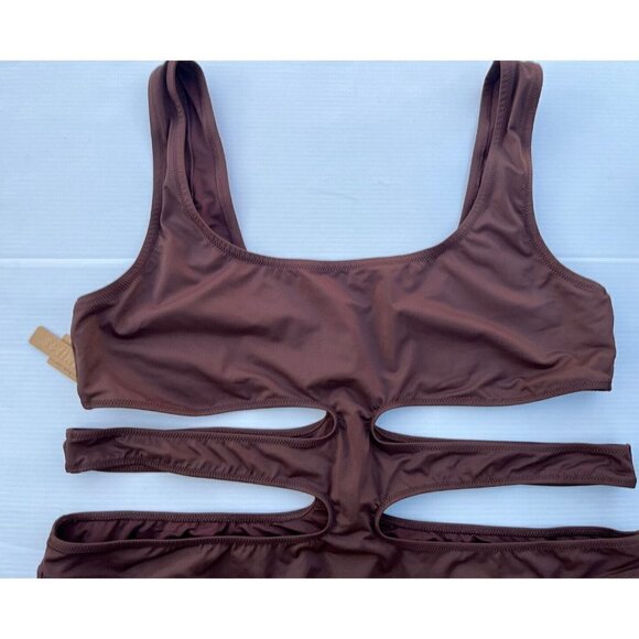 NWT SKIMS Plus Kim K Swim Wear Monokini Swimsuit Cocoa 3X (SW-MKN-0013) - Picture 3 of 9